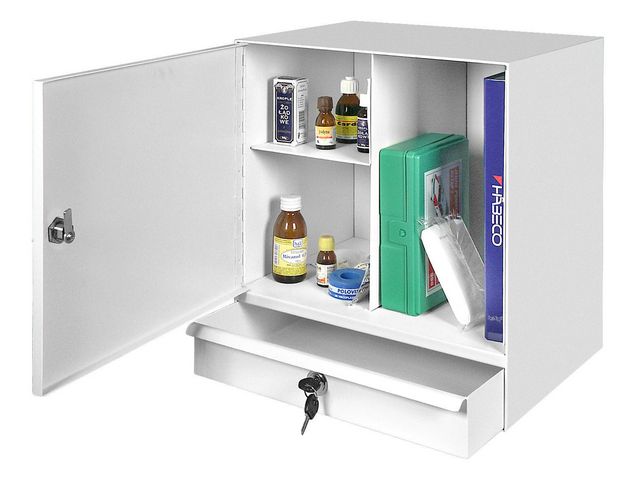 Medicinskåp MS1 med låda | Sjukvård och omsorg - Inredning - Skåp och hyllor | Kontorsexperten