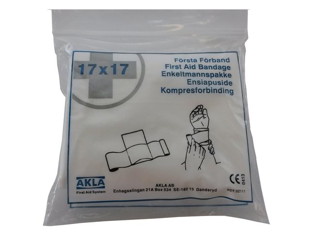 AKLA Första förband 17x17cm | Skyddsutrustning - Första Hjälpen - Förband och Refill | Kontorsexperten