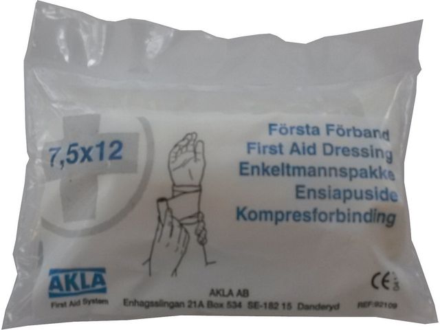 AKLA Första förband 7,5x12cm | Skyddsutrustning - Första Hjälpen - Förband och Refill | Kontorsexperten