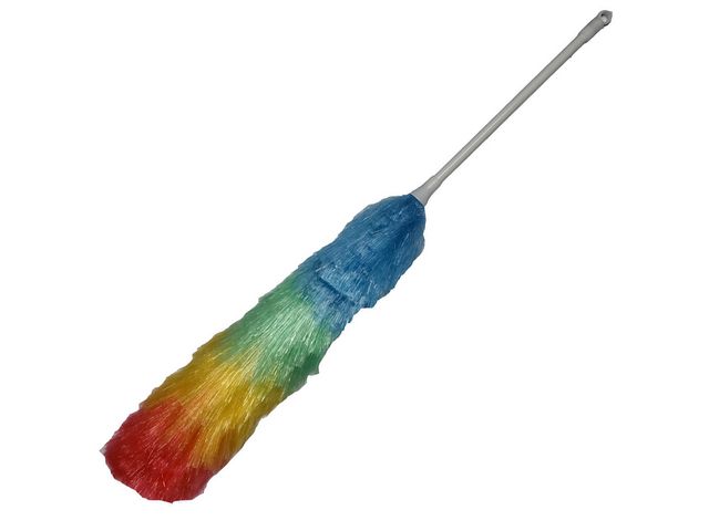 NORDEX Dammvippa med långt skaft, polyester, 50 cm, blå, grön, gul och röd | Städ och hygien - Städredskap - Dammvippor och intriörmoppar | Kontorsexperten