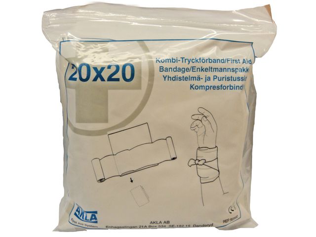 AKLA Första förband kombi 20x20cm | Skyddsutrustning - Första Hjälpen - Förband och Refill | Kontorsexperten
