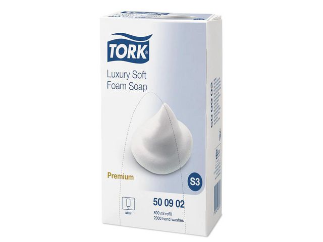Tork Skumtvål, Premium Luxury S3, patron, 800 ml, genomskinlig | Städ och hygien - Tvål och hygien - Hygiensystem - Tork | Kontorsexperten