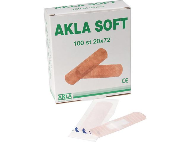 AKLA Plåster Soft nonwoven 34x72mm 100/fp | Skyddsutrustning - Första Hjälpen - Plåster | Kontorsexperten