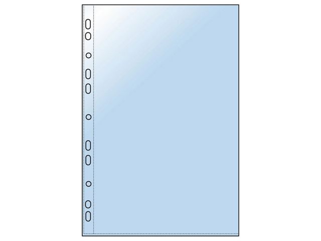 Plastficka, A4, stansad, 40 mikrometer, polypropylen, 11 hål, genomskinlig | Kontorsmaterial - Mappar och plastfickor - Plastfickor - Öppen överkant | Kontorsexperten