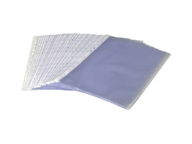 Plastficka, A4, stansad, 80 mikrometer, polypropylen, jämn, 11 hål, präglad | Kontorsmaterial - Mappar och plastfickor - Plastfickor - Öppen överkant | Kontorsexperten