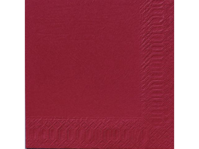 DUNI Servett 3-lagers, enfärgad, ¼-vikt, 40 cm, bordeaux 125/fp | Kök och servering - Servetter och dukar - Servett - 3-lagers | Kontorsexperten