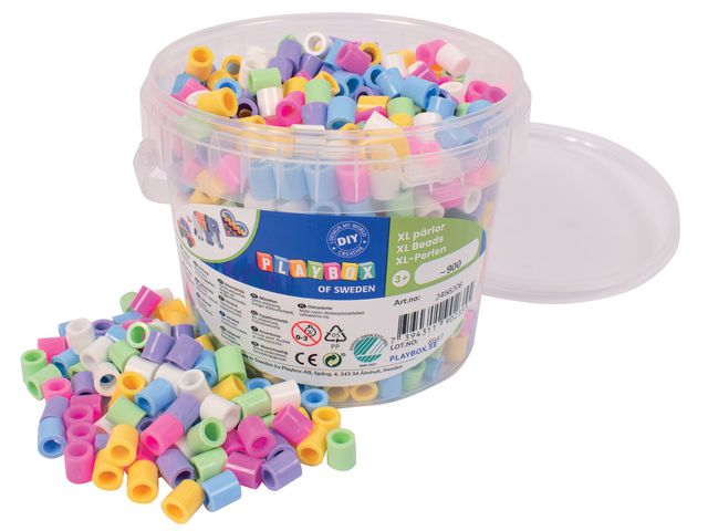 PLAYBOX Maxipärlor pastell 900/fp | Skola och förskola - Hobbymaterial - Nabbipärlor - Rörpärlor | Kontorsexperten