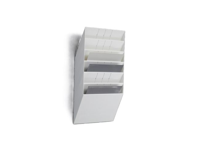 Durable Tidningsställ, FLEXIBOXX, monteras på vägg, 6 fack, A4, vit | Kontorsmaterial - Till skrivbordet - Blankettfack och Boxar | Kontorsexperten