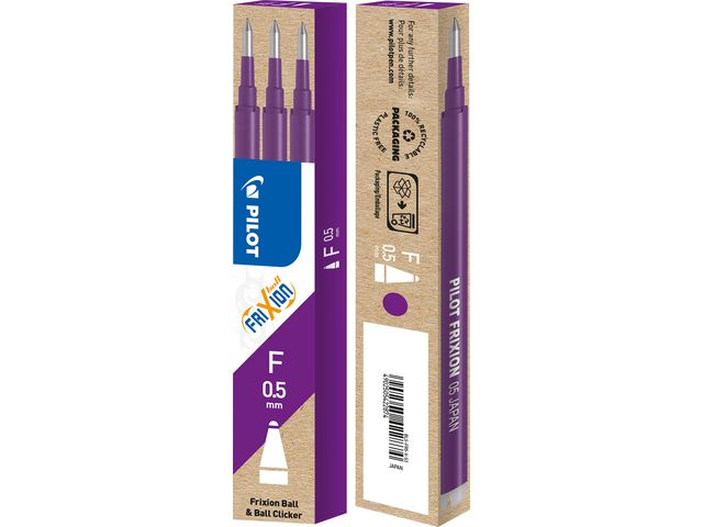 Pilot Refill Frixion 0,5mm violett 3/fp | Kontorsmaterial - Pennor - Pennpatroner | Kontorsexperten