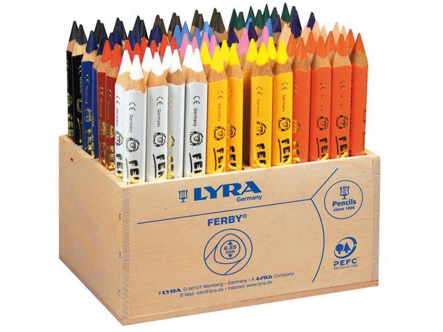 LYRA Färgpenna Ferby 12x8 färger | Skola och förskola - Pennor och tillbehör - Färgpennor - Trekantsgrepp | Kontorsexperten