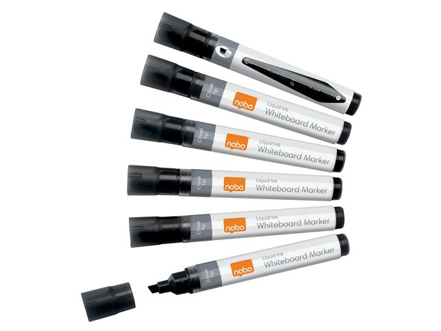 Nobo Whiteboardpenna Liquid sned svart 10/fp | Kontorsmaterial - Pennor - Whiteboardpennor - Skuren spets | Kontorsexperten