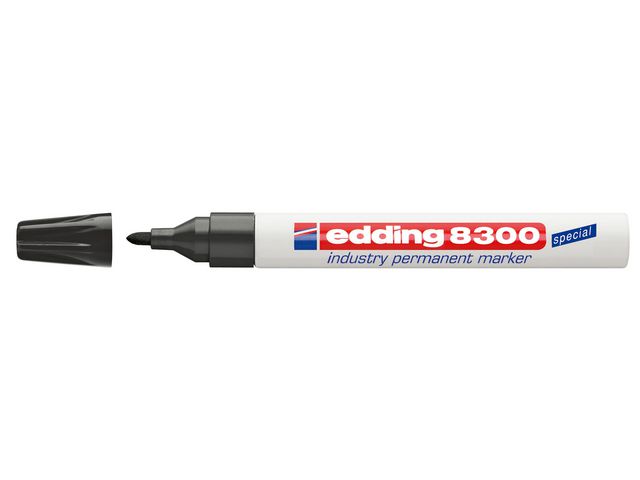 EDDING Märkpenna Permanent 8300 för industrin, medium1,5 - 3 mm linjebredd, svart | Kontorsmaterial - Pennor - Märkpennor - Rund spets | Kontorsexperten