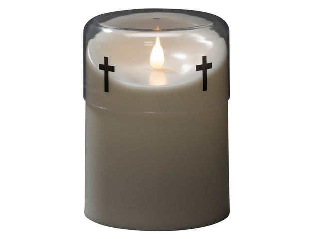 KONSTSMIDE Gravljus LED litet kors 10,6x14,8cm vit | Kök och servering - Ljus och tillbehör - LED-Ljus | Kontorsexperten