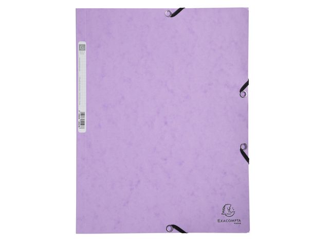 Exacompta Gummibandsmapp 3kl A4 lila | Kontorsmaterial - Mappar och plastfickor - Gummibandsmappar 3-klaff - Kartong | Kontorsexperten