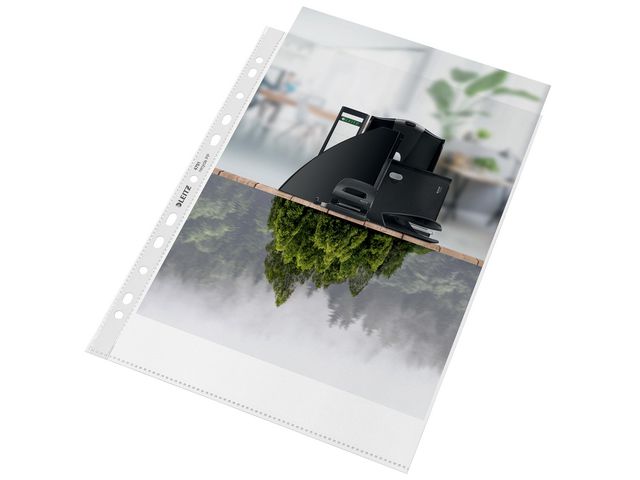 Leitz Plastficka recycled stansad PP A4 0,09 A4 transparent 100/fp | Kontorsmaterial - Mappar och plastfickor - Plastfickor - Öppen överkant | Kontorsexperten