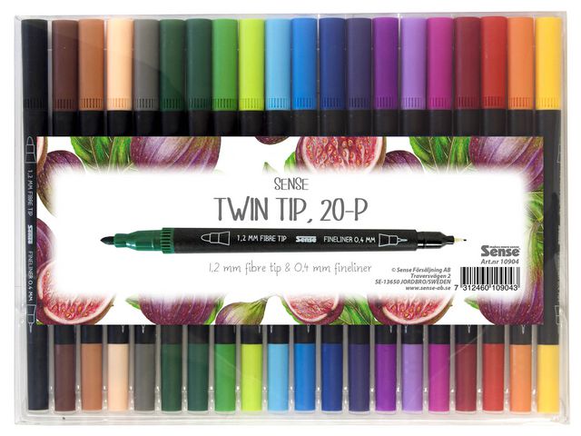 Sense Fineliner dubbelspets 20/fp | Skola och förskola - Pennor och tillbehör - Fiberpennor - Dubbelspets | Kontorsexperten