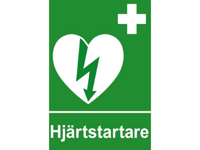 Dahl Medical Skylt Hjärtstartare A4 dubbelsidig | Skyddsutrustning - Första Hjälpen - Hjärtstartare tillbehör | Kontorsexperten