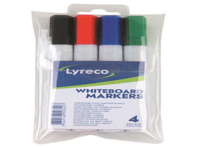 Lyreco Whiteboardpenna sned sorterade färger 4/fp | Kontorsmaterial - Pennor - Whiteboardpennor - Skuren spets | Kontorsexperten
