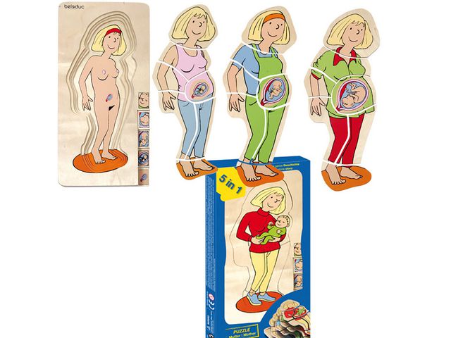 Beleduc Moderpussel, trä, 143 x 290 x 180 mm | Skola och förskola - Lekmaterial - Pussel - Rampussel | Kontorsexperten