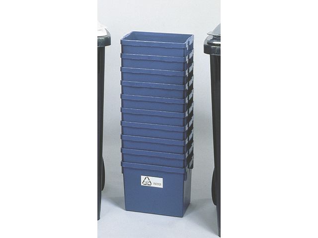 Återvinningsbox, papperskorg, 21 l, 370 x 260 x 270 mm, blå | Städ och hygien - Avfallshantering och källsortering - Sortering och återvinning | Kontorsexperten