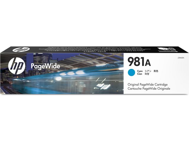Produktfoto för HP Bläckpatron, 981A, cyan, singelförpackning, J3M68A