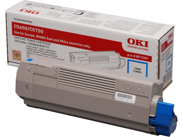 OKI Toner, singelförpackning, cyan, 43872307 | Toner och bläck - Tonerkassetter - Toner OKI | Kontorsexperten