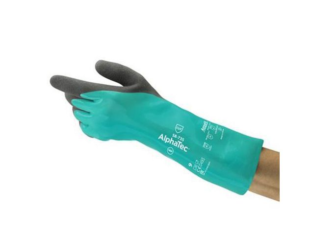 Ansell Kemikaliehandske AlphaTec 58-735 9 | Skyddsutrustning - Skyddshandskar - Skär- och stickskyddshandskar | Kontorsexperten
