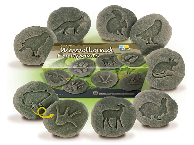 YELLOW DOOR Undersök Fotspår från skogen av sten 8/fp | Skola och förskola - Lekmaterial - Lekfigurer - Djur | Kontorsexperten