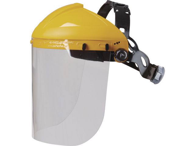 DELTA PLUS Pannskydd med visir Gul | Skyddsutrustning - Ögonskydd - Visir | Kontorsexperten
