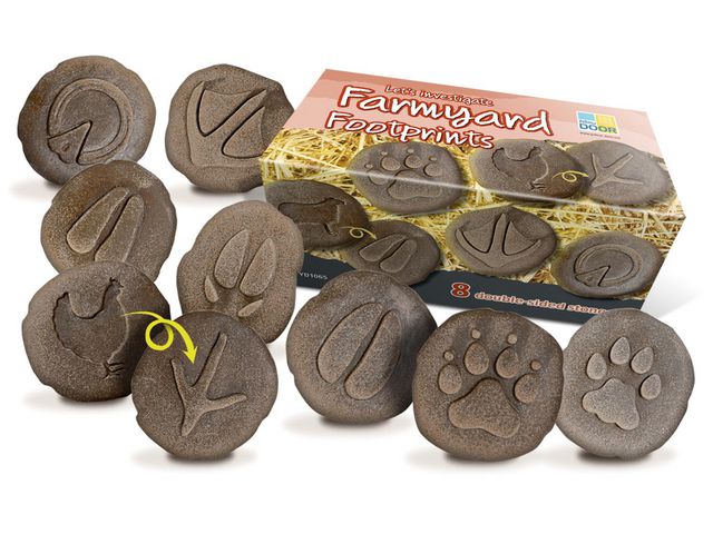 YELLOW DOOR Undersök Fotspår fr bondgården sten 8/fp | Skola och förskola - Lekmaterial - Lekfigurer - Djur | Kontorsexperten