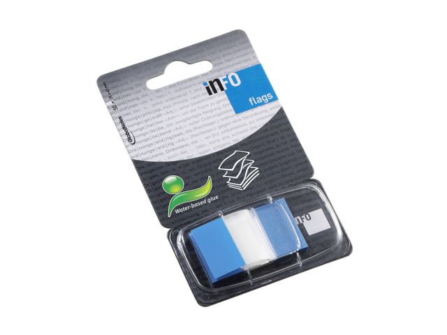 info Index 25x43mm blå | Kontorsmaterial - Indexflikar och märkflikar - Indexflikar i plast | Kontorsexperten