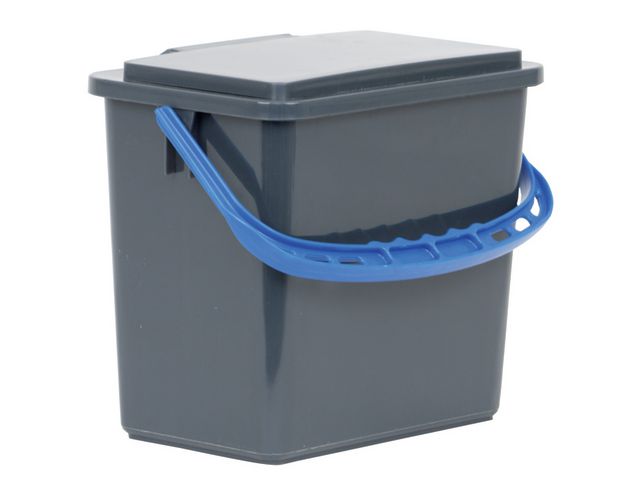 Hygienteknik Hink blått handtag 6L med lock grå | Städ och hygien - Städredskap - Hinkar och tillbehör | Kontorsexperten