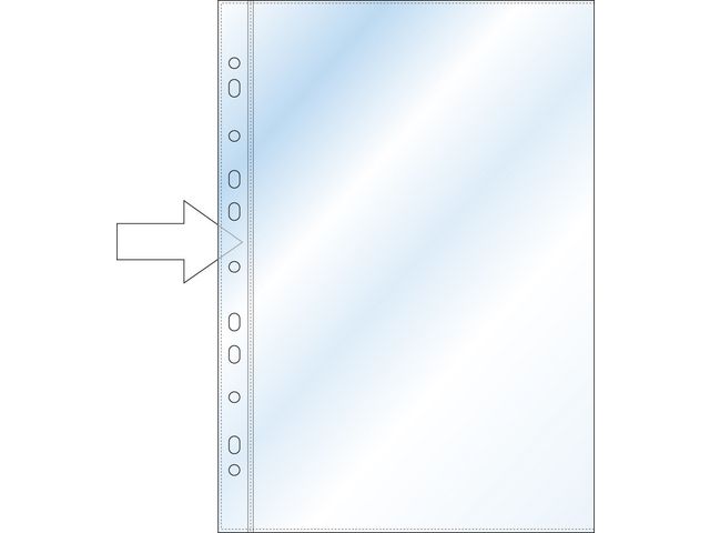Plastficka, A4, stansad, 60 mikrometer, polypropylen, jämn, 11 hål, genomskinlig | Kontorsmaterial - Mappar och plastfickor - Plastfickor - Övriga | Kontorsexperten