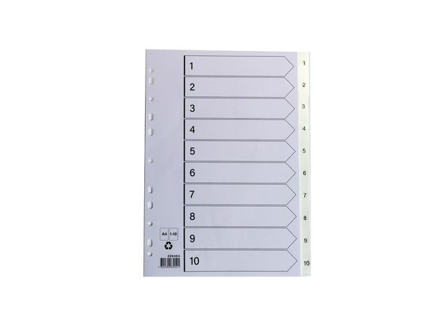 Plastregister A4 1-10 vit | Kontorsmaterial - Pärmar och register - Plastregister - Tryckta | Kontorsexperten