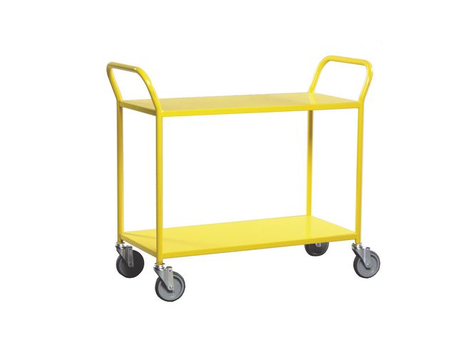 Bordsvagn 2 hyllplan Gul | Emballage och lagerutrustning - Lagerutrustning - Vagnar | Kontorsexperten