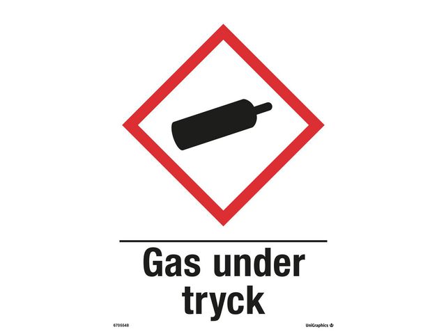 Skylt Gas under Tryck A4 Plast | Skyddsutrustning - Säkerhetsmärkning och skyltar - Skyltar | Kontorsexperten