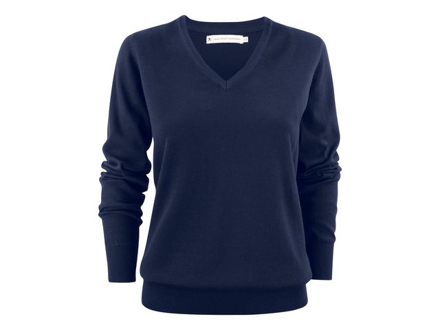 JAMES HARVEST Finstickad tröja v-ring dam navy M | Yrkeskläder - Tröjor och Sweatshirts - Stickat | Kontorsexperten