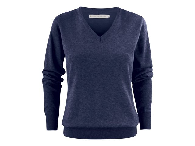 JAMES HARVEST Finstickad tröja v-ring dam blå 2XL | Yrkeskläder - Tröjor och Sweatshirts - Stickat | Kontorsexperten