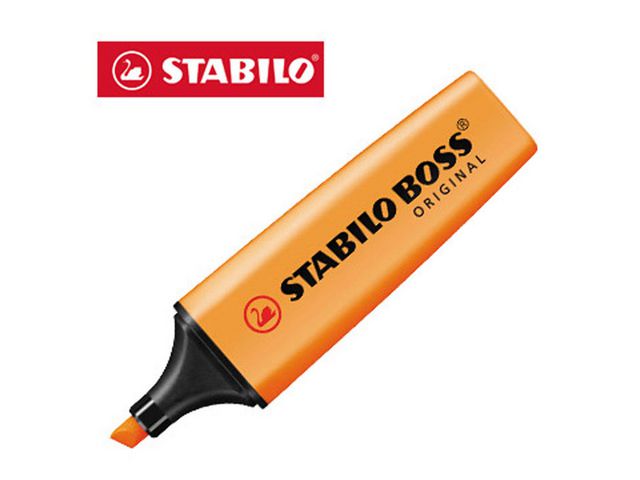 STABILO Överstrykningspenna BOSS Original orange snedskuren spets 2+5mm 70/54 | Kontorsmaterial - Pennor - Överstrykningspennor | Kontorsexperten