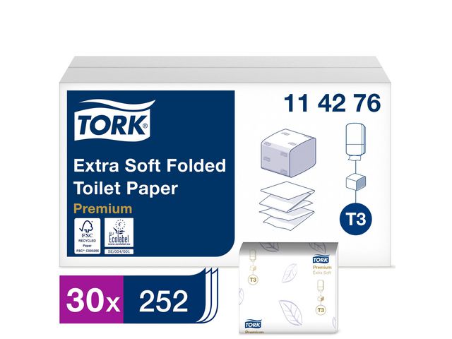 Tork Toalettpapper Premium T3 Vikt vit 7560/fp | Städ och hygien - Toalettpapper och torkpapper - Toalettpapper - ark | Kontorsexperten