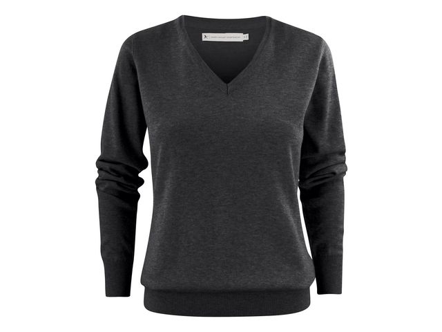 JAMES HARVEST Finstickad tröja v-ring dam mörkgrå XL | Yrkeskläder - Tröjor och Sweatshirts - Stickat | Kontorsexperten