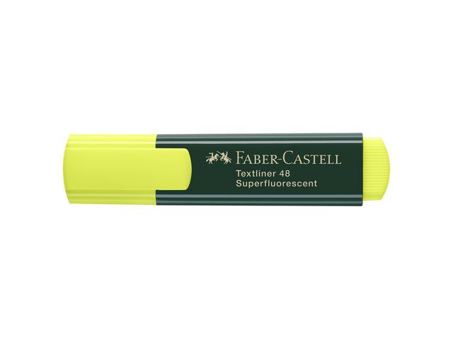Faber-Castell Överstrykningspenna, TEXTLINER 48, snedskuren spets, 1 mm, 2 mm och 5 mm, påfyllningsbar, gul | Kontorsmaterial - Pennor - Överstrykningspennor | Kontorsexperten