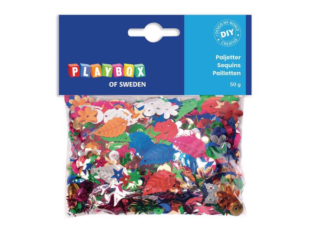 PLAYBOX Paljettmix | Skola och förskola - Hobbymaterial - Paljetter, strössel och glitterlim | Kontorsexperten