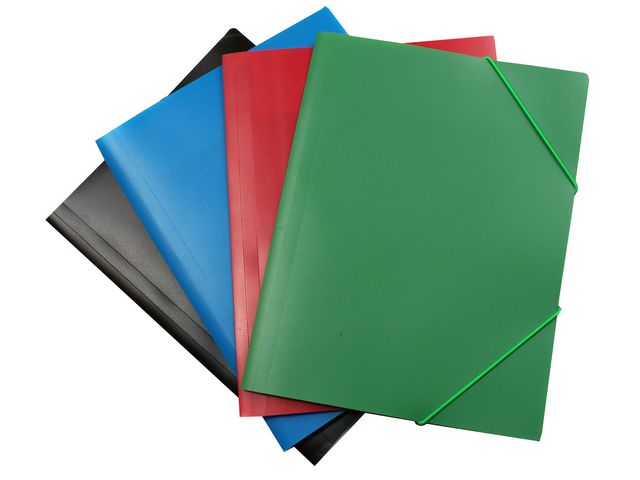 Gummibandsmapp PP 100% återv grön | Kontorsmaterial - Mappar och plastfickor - Gummibandsmappar 3-klaff - Plast | Kontorsexperten