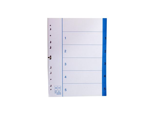 Pappersregister A4 1-5 20/fp | Kontorsmaterial - Pärmar och register - Pappersregister | Kontorsexperten
