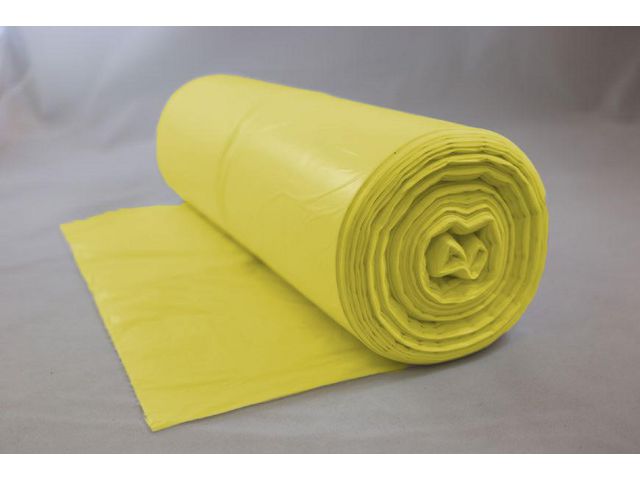 Riskavfallssäck LLD 125L 70my gul 10/rl | Sjukvård och omsorg - Inredning - Riskavfallshantering | Kontorsexperten