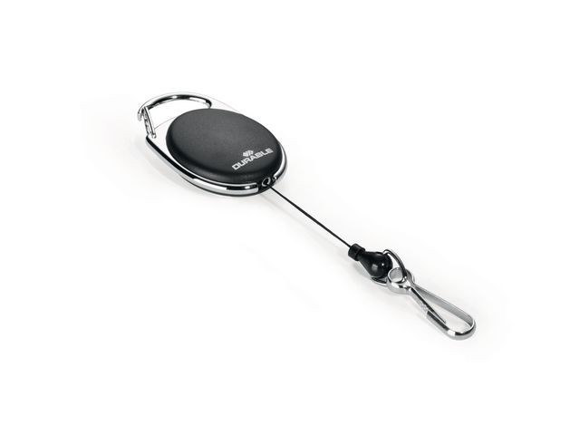 DURABLE Kortklämma, Style, utdragbar, fjäderfäste, svart | Kontorsmöbler och inredning - Namnskyltar och korthållare - Korthållare - Yoyo | Kontorsexperten