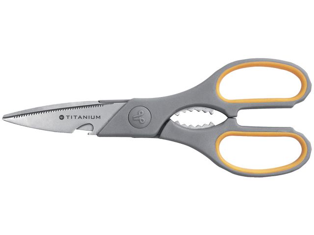 Westcott Multifunktionell sax med Softgrip-grepp, titanbelagda stålblad med rak spets, 211 mm, gult och grått handtag | Kontorsmaterial - Till skrivbordet - Saxar - Kontor | Kontorsexperten