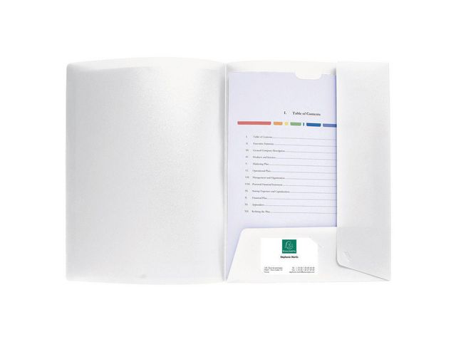 Exacompta Projektmapp PP A4 vit | Kontorsmaterial - Mappar och plastfickor - Projektmappar | Kontorsexperten