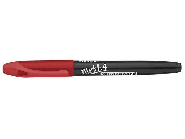 Marvy Whiteboardpenna, MarkIt 4, icke-permanent, alkoholbaserat bläck, 2 mm, mediumspets, röd | Kontorsmaterial - Pennor - Whiteboardpennor - Rund spets | Kontorsexperten